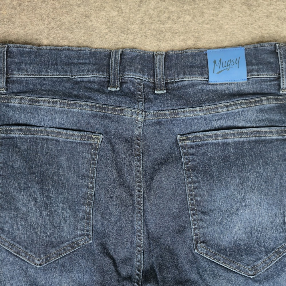 Mugsy Fultons Men's 36x32 Dark Wash Blue Jeans Straight Leg FLX3NFU Stretch - Picture 9 of 10